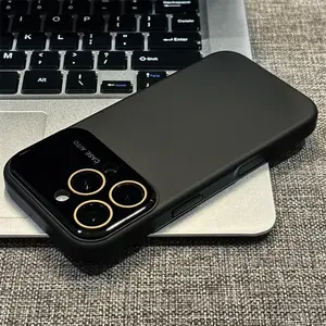 Orange Soft Silicone Phone Case for iPhone 17/16/15/14/13/12 Pro Max, Shockproof Protective Cover with Built-in Camera Lens Protector