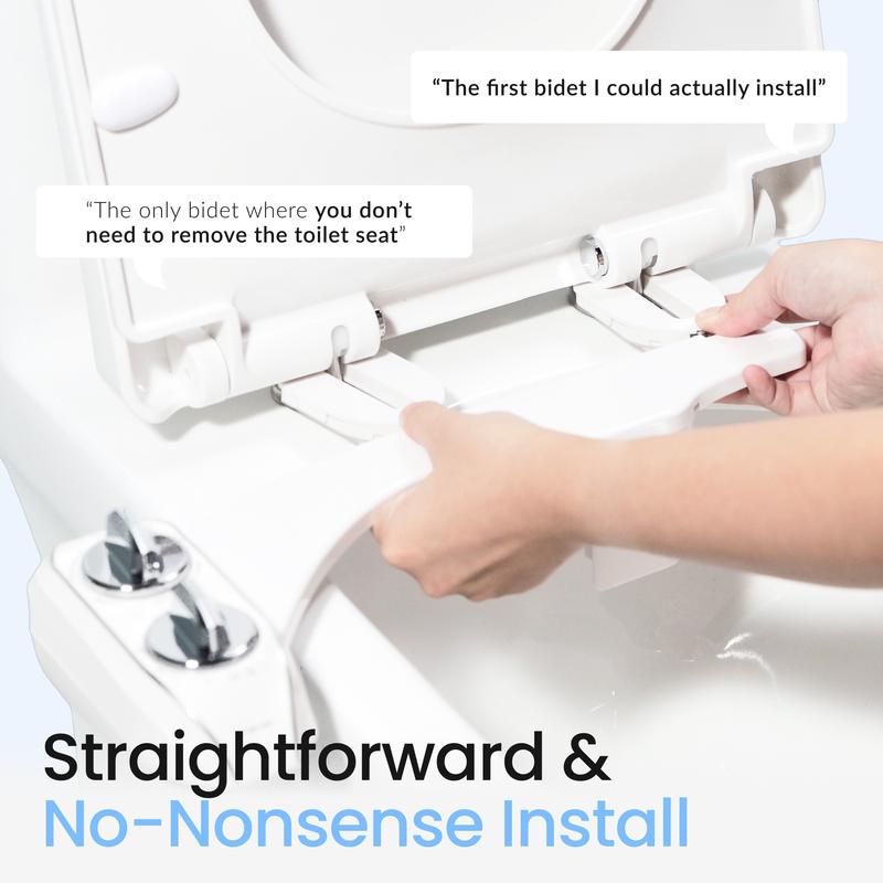 LUXE Bidet NEO 120 Plus - Rear Wash Only, Bidet Attachment for Toilet Seat, Easy Slide-in Install, Patented 360° Self-Clean, and Flip Feature