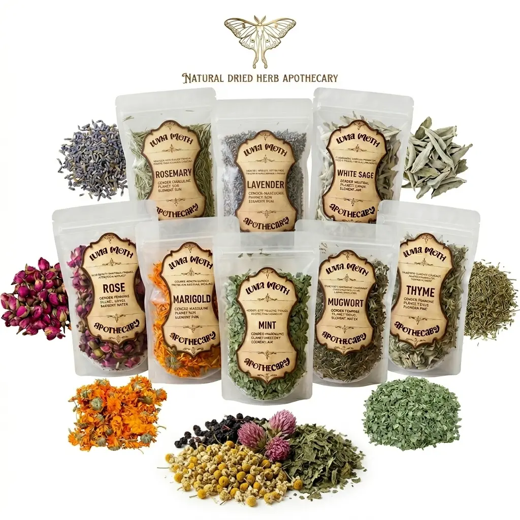 8-Pack Natural Dried Herbs & Botanical Flowers Kit | Premium Scented Herbs for DIY Candles, Soap Making, Potpourri & Crafting