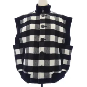 Pre-owned Louis Vuitton Cashmere Small Leather Goods Sleeveless Checked Bomba Jacket Blend Vest