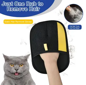 Upgrade Pet Hair Remover Electrostatic Gloves, Reusable Pet Hair Removal Glove for Cats & Dogs, Premium Cat & Dog Hair Remover Mitt for Couch Furniture Carpet CarSeat