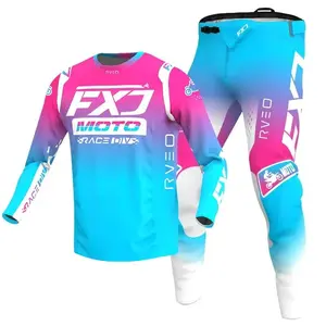 2025 Enduro Motocross Gear Set, Gradient Jersey & Pants Combo, Breathable Motorbike Clothing Suit for MTB Carracing, Off-Road Racing & Outdoor Sports Equipment