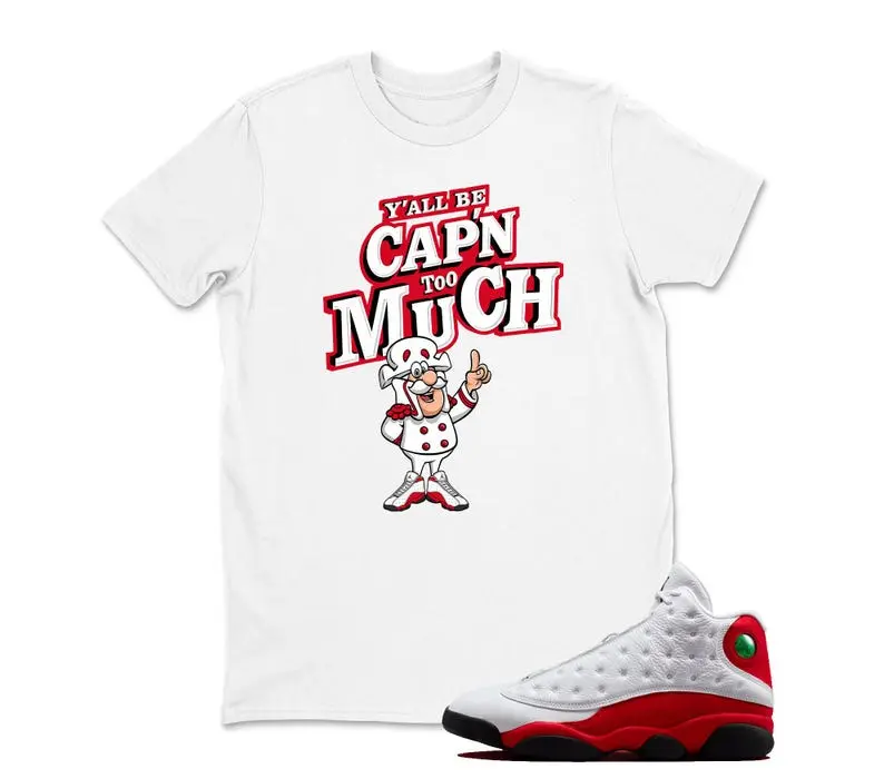 AJ13 OG Chicago Red/White Matching T Shirt, CAP'N MUCH! Graphic Shirt, 90s Hip Hop Tee, Gift For Women and Man, Unisex T-Shirt, Sneaker Head Gift
