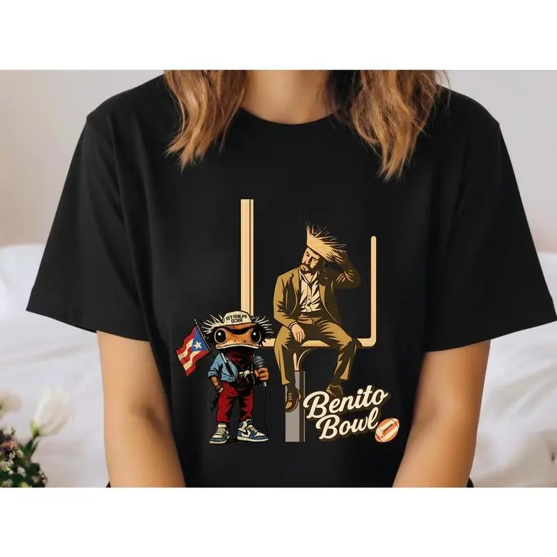 100% Cotton BENITO Bowl Halftime TShirts – Single-Sided Print, LX Trophy Contender Vibe. Must-Have for Match Day Gatherings # GameDayStyle. # TK100CottonTshirt # FanWear