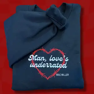Man, Love's Underrated Barbed Wire Embroidered Unisex Crewneck Sweatshirt