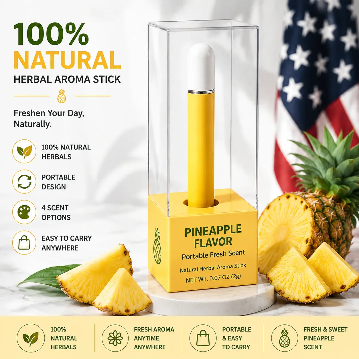 Mini Aroma Inhaler Stick, Portable Essential Oil Diffuser, Natural Herbal Scent, Pocket Size Fresh Fragrance Stick for Everyday Use