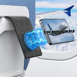 Magnetic Airplane Phone Holder, Travel Essentials Foldable Phone Stand for MagSafe, Universal Hands-Free Flexible Desk Stand for Plane, Office, Kitchen