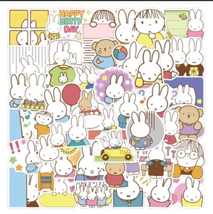 Miffyy Stickers | 50 pcs/set Cartoon Rabbit DIY Fashion Waterproof Doodle Decals Stickers