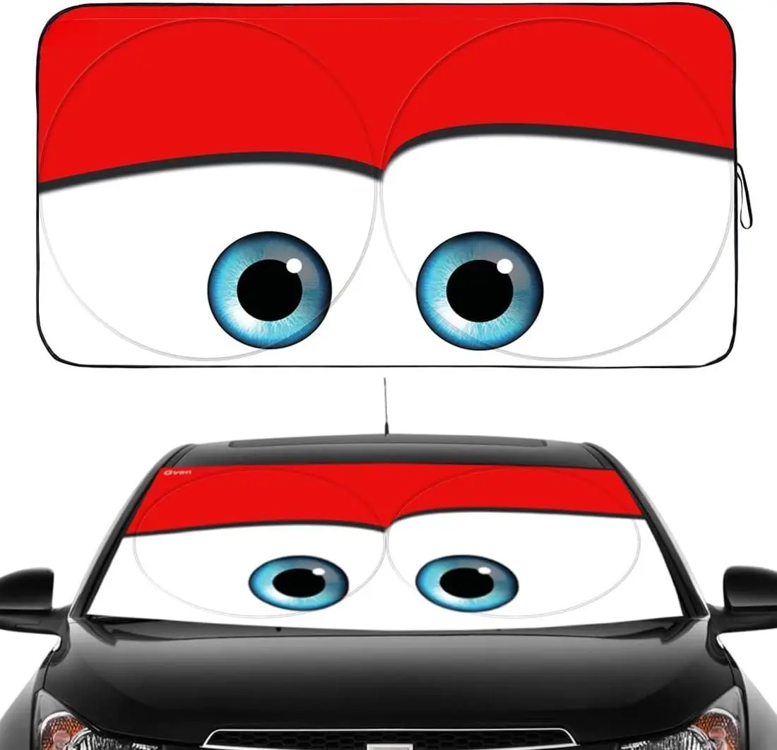 Windshield Sun Shade  Sun Shade 2025   Accessories for Women Shades for Front Window Girly Windshield Cover Sunshades for Summer Heat Portection(Red, L)