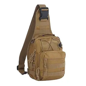 Outdoor tactical backpack, military sports bag, shoulder bag with straps, tactical crossbody bag, suitable for daily carry, brownish tan.