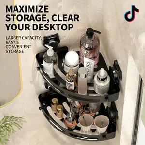 No-Drill Bathroom Triangle Shelf, Thick Plastic Shower Rack, Bathroom Organizing Accessories, Bathroom Accessories Organizer, Strong Load Capacity, 1/2/3/4 Pack, Space-Saving Storage Solution
