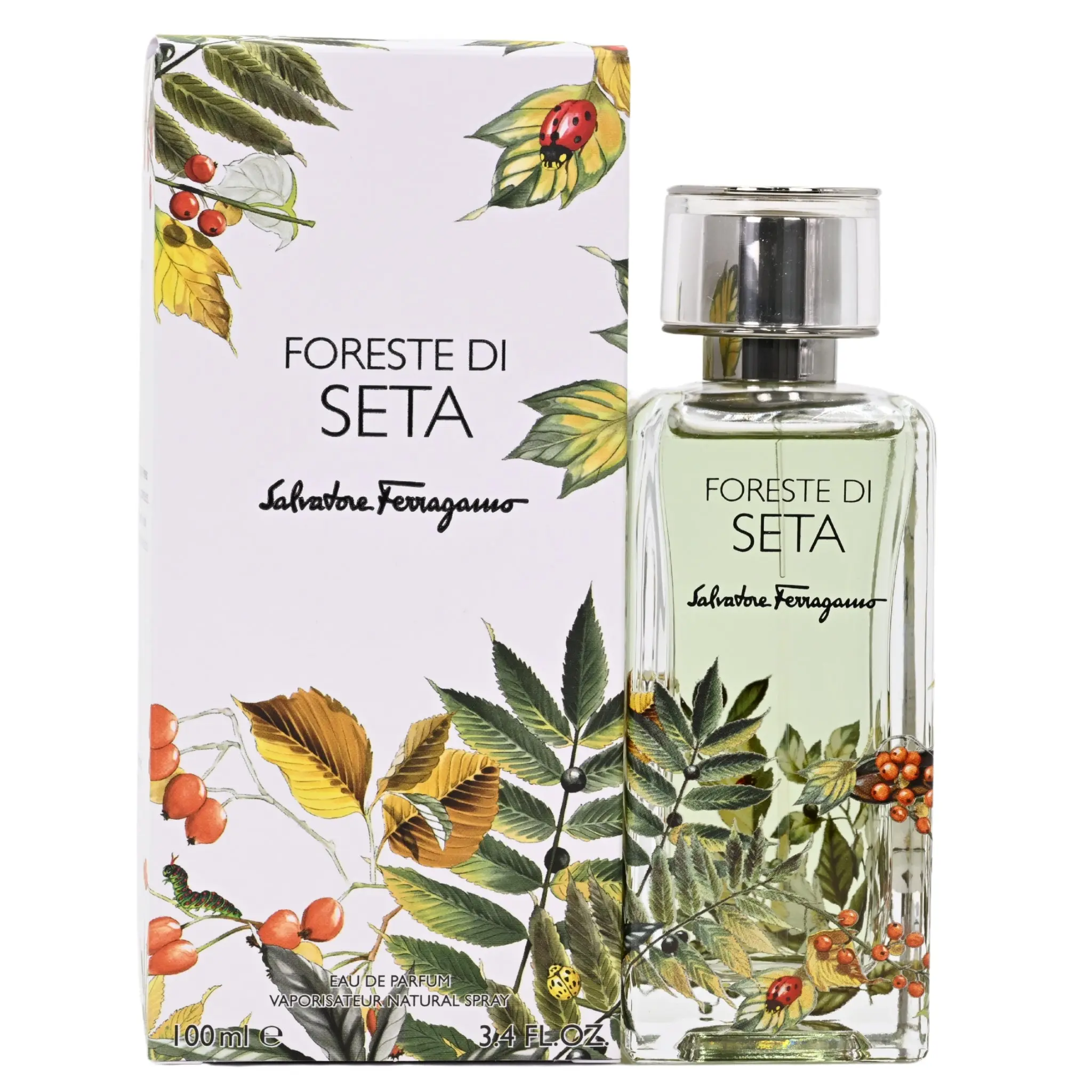 SALVATORE FERRAGAMO Foreste di Seta Eau de Parfum, Aromatic Fragrances for Women & Men, Signature Scent with Clary Sage & Vetiver, 100 ml / 3.4 oz Bottle, Edp Fragranced Perfume, Edp Liquid Perfumes, 100 Ml Bottle, Madagascar Vetiver, Unisex Wear, Woody A