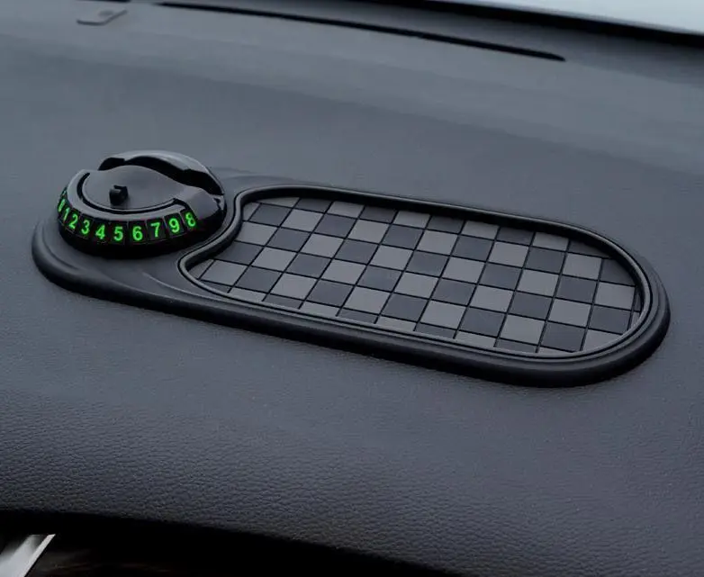 Multi-Functional Car Anti-Slip Mat with Parking Number Plate & Phone Holder - Car Mats Accessories, Auto Accessories, Vehicle Add-Ons