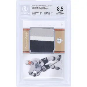 Wayne Gretzky Los Angeles Kings 2007-08 Upper Deck Ultimate Collection Jumbo 3 Color Game Used Relic #PS-WG #7/25 BGS Authenticated 8.5 Card - 9.5,8.5,9,8 Subgrades - Fanatics Authentic Certified