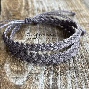 Cocoa Beach II Set, Couples Bracelets Gray