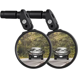 Mirror, Bicycle Mirrors for Handlebars with 360- Rotation and Unbreakable Convex Rearview Lens for Safe Cycling (2 Sets)