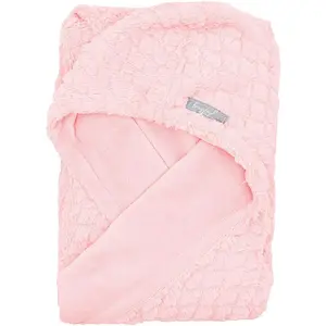 Everyday Kids Pink Plush Hooded Car Seat Blanket