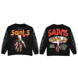 Vintage Graphic"SAINTS " Tops Sweatshirt streetwear, Y2K style  Casual Cotton Classic Crewneck DesignSweatshirt