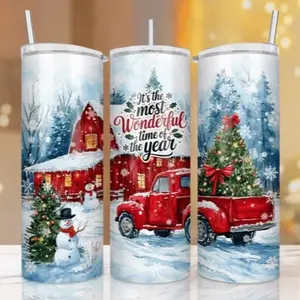 The most wonderful time of the year | 20oz Skinny sublimation tumbler transfer print out (TRANSFER ONLY, NOT A FINISHED TUMBLER)