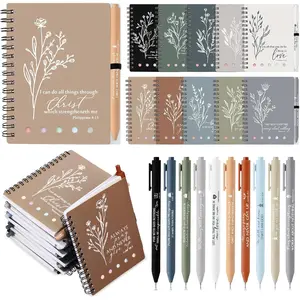 40 count Clergy Appreciation Christian Gifts Bulk  Study Notebook with Sticky Notes Christian Pen Aesthetic Religious Journal Church Prayer Notepad for Pastor Sunday School Employee (Boho Color)