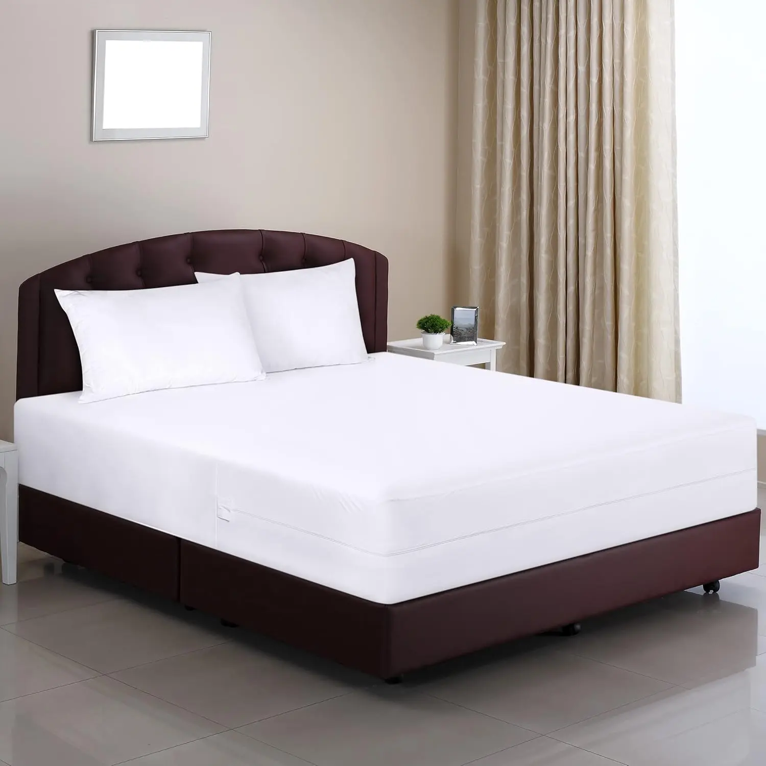 Premium Waterproof Bed Bug Mattress Cover, Zippered Mattress Protector, 10 Inches Deep, Dust Mite Proof 6-Sided Mattress Encasement for Bed