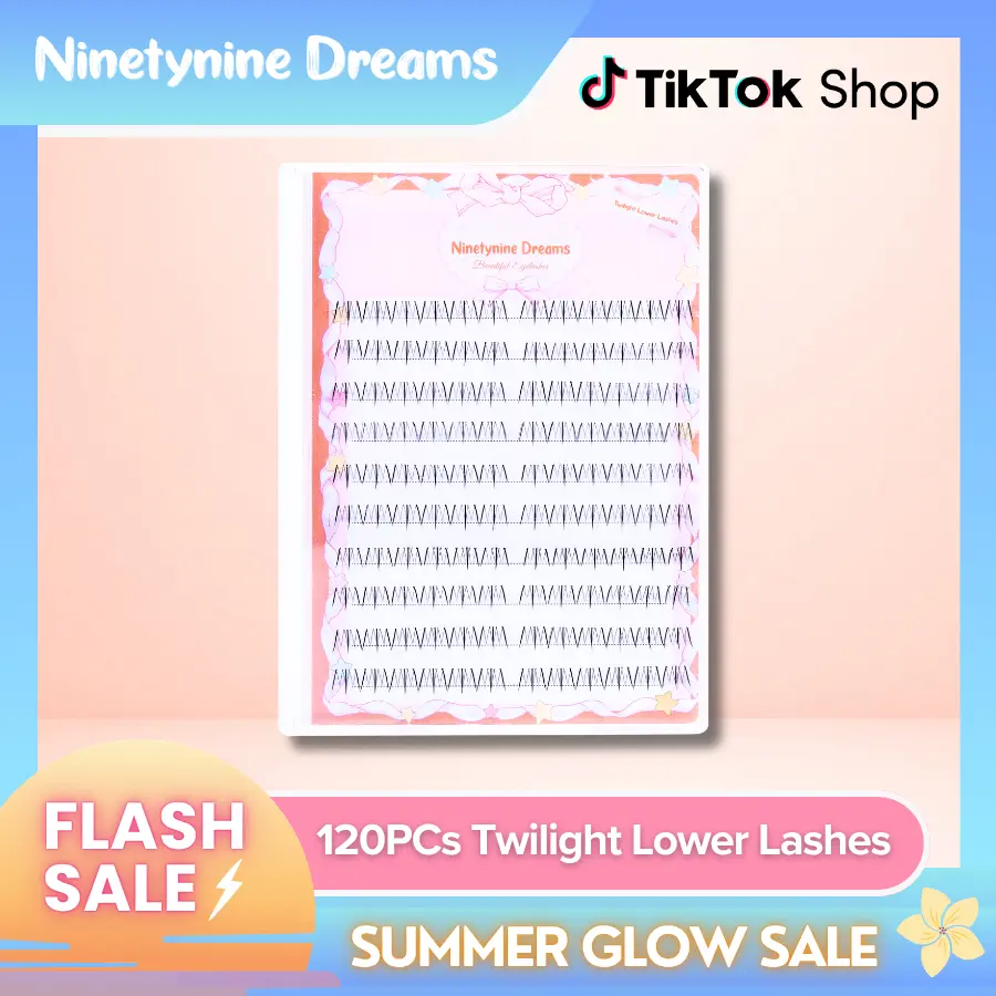 Ninetynine Dreams 120PCs Twilight Lower Lashes | C Curl Ultra-Thin Band Lightweight 6–7mm Soft Natural Comfortable Bottom Lashes — Beginner Friendly Makeup Essential DIY Bottom False Eyelashes For Everyday Makeup Cosmetic