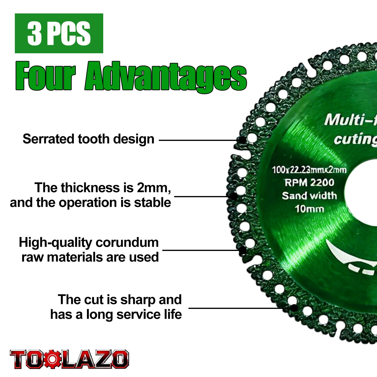4 Inch Multi-Material Cutting Blade 100x22.23x2mm - Thick Dry Cut Disc for Metal, Tile, Marble, Stone & Plastic - Durable Angle Grinder Wheel for Alloy, Cast Iron, Masonry Construction