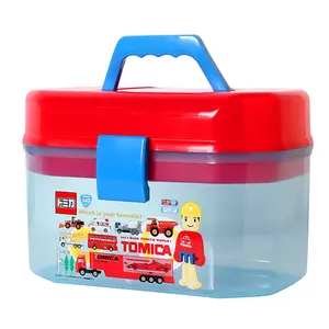 Bangduo - Children's toy storage box, plastic Japanese-style transparent storage box with lid, cartoon portable organizer box