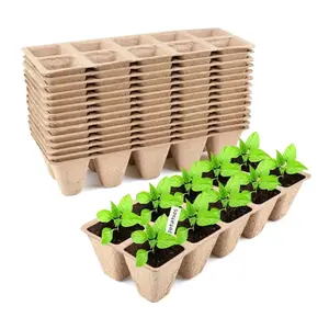 20 Pulp Nursery Pots for Gardening, 10-Cell Seed Starting Trays, Biodegradable Paper, Perfect for All Flowers and Vegetables