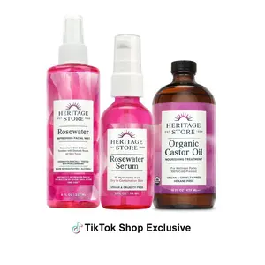 Beauty Bundle - Rosewater Skin Care Facial Mist, Rosewater Serum, Organic Castor Oil Nourishing Moisturize