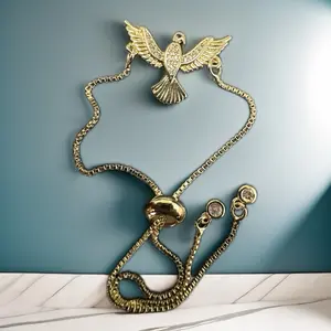 Gold Plated Dove Adjustable Bracelet 14k Gold Plated with Chain and Bird Charm