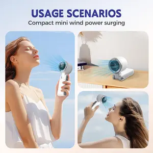 3-in-1 Mini Portable Fan – 3600mAh Rechargeable, 180° Foldable, LED Display, 5-Speed Personal Cooling for Home, Travel & Outdoors