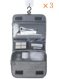 3-Pack Multi-grid Toiletry Bag Multifunctional Large Capacity Travel Toiletry Organizer with Dry & Wet Separation Zipper Pouch for Home Outdoor Travel Camping
