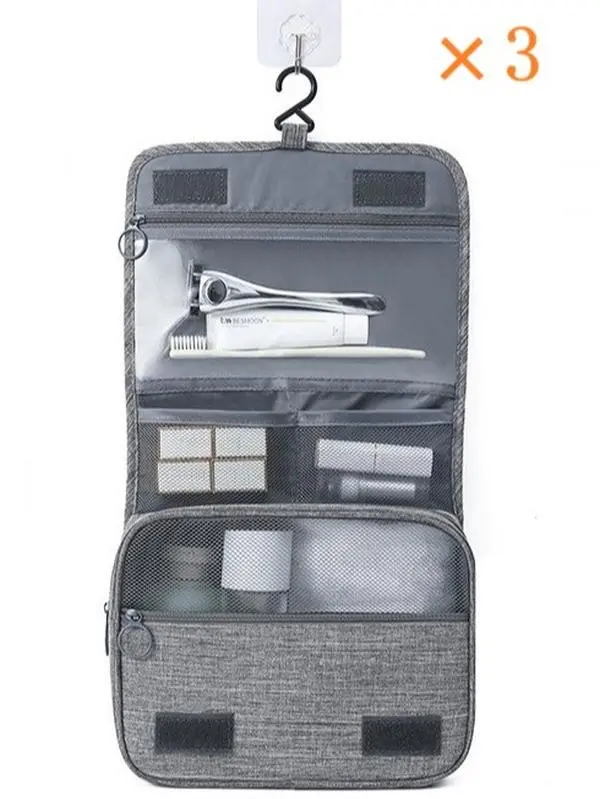 3-Pack Multi-Grid Toiletry Bag - Travel Toiletry Containers, Multifunctional Storage Bags with Dry-Wet Separation Zipper Pouch, Large-Capacity Home Organizer for Travel, Camping, Travel Bags For Toiletries, Beauty Storage Pouch