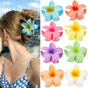 Women's Floral Hair Clips, Hawaiian Flower Hair Clips, Mopane Flower Hair Clips for Dense or Sparse Hair, Beach Vacation Hairstyle Accessory, Spring Clip