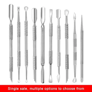 Stainless Steel Cuticle Pusher with Spoon Nail Cleaner, Professional Double-Sided Under Nail Cleaner, Salon Grade Dual-End Manicure & Pedicure Tool for Cuticle Care & Nail Cleaning, Flawless Nail Care, Nail Supplies