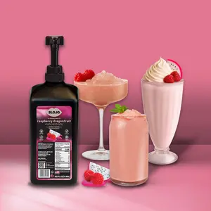 SLOJO Raspberry Dragonfruit Concentrate – Real Fruit Flavor Syrup for Cocktails, Coolers, Spritzers & Crushers – No Artificial Flavors or Colors, Caffeine Free, Kosher, 63 fl oz (1.86L), Made in USA
