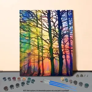 Tree Pattern DIY Painting By Numbers Kit without Frame, DIY Paint By Numbers Kit for Beginner, Wall Art Decor for Home Living Room Bedroom