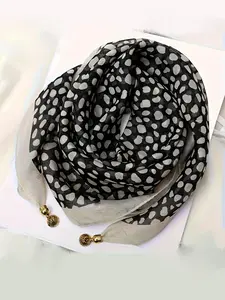 1pc Women's Polka Dot Scarf Wrap with Magnetic Jewelry Clasp, Soft Lightweight Shawl, Bohemian Style, Versatile Fashion Accessory
