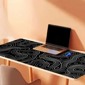 Terrain Series XL Gaming Mouse Pad - Non-Slip Waterproof Desk Mat (Black & White) keyboard