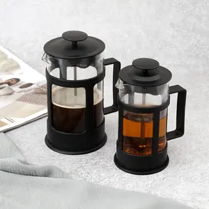 350ML/600ML French Press Coffee Maker, High Borosilicate Glass, PP Shell, Stainless Steel Filter, Ideal for Tea & Milk Froth, Single Serve
