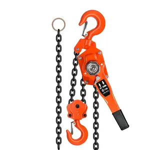 Manual Lever Hoist, Rated Load: 6 Ton (13200 lbs), equipped with 20 ft Grade G80 lifting chain, used as cable tensioner; ratchet-type manual lifting hoist with 360° swivel hooks, ideal for heavy load lifting, pulling and lashing operations.