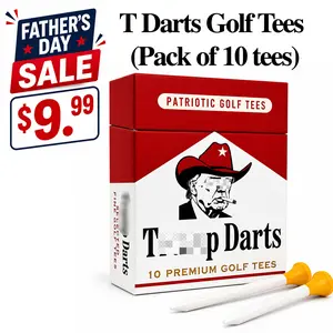 T Darts Patriotic Premium Golf Tees (10 Count per pack) for Father, Dad, Husband, Brother, Patriot Funny Fathers Day Gift