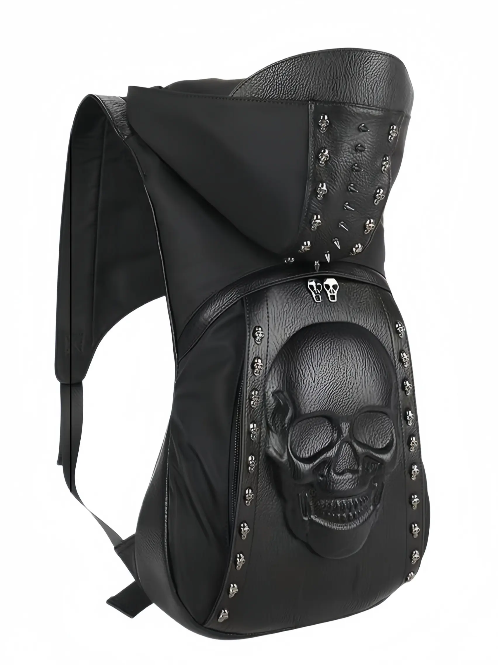 Men's Large Capacity Backpack, Trendy Rivet Skull Travel Bag, Unisex Casual Bookbag, Fashionable Punk Style, Perfect for Daily Use, Multifunction Backpack