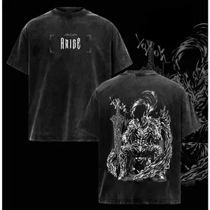 Igris Solo Leveling Vintage Washed Oversized T-Shirt – Dark Anime Graphic Tee, Anime Streetwear Unisex Shirt