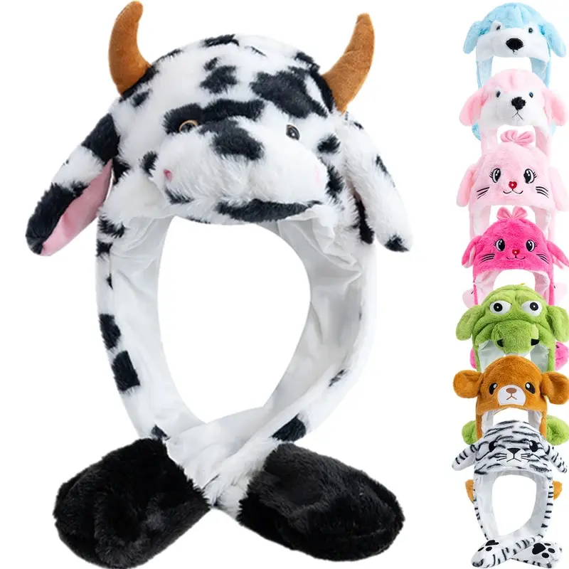 Hot Sale Unisex Funny Ear Hat Cow Animal Style Cute Ear Moving Up Cap Men Women Girls Rabbits Ears Plush Winter Lovely Hat Hot Sale Unisex Funny Ear Hat Cow Animal Style Cute Ear Moving Up Cap Men Women Girls Rabbits Ears Plush Winter Lovely Hat 