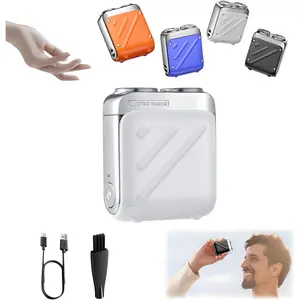 1/2/3 Counts ﻿ US Stock 3 in 1 Wet & Dry Painless USB Rechargeable Lady Shaver Electric Razor for Men Luggage Shaver Portable Rotary Dual Ring Electric Shaver, Magnetic Washable Electric Mini Beard