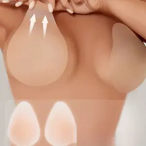 Invisible Lift Breast Tape, Water Drop Shape Nipple Covers, Anti-Slip Anti-Gap Bra Stickers, Push Up Adhesive Pasties for Small Bust, Anti-Exposure Sticky Bra for Bikini Dress Daily Wear
