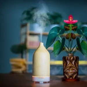 100ml solid wood essential oil diffuser, ultrasonic silent aromatherapy machine, automatic closing humidifier, suitable for bedrooms, living rooms, offices