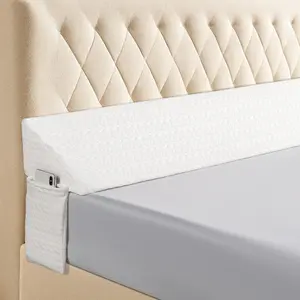 Shilucheng Bed Wedge Pillow - Headboard Gap Filler Stops Pillows Falling, Memory Foam Support For Mattress & Headboard Space (White) - Perfect For Back Support